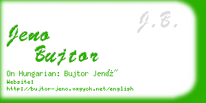 jeno bujtor business card